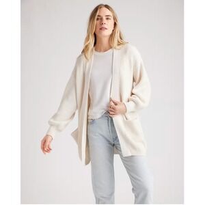 Quince 100% Organic Cotton Chunky Cardigan Cream Oversized L NWT